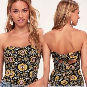 Free people patterned type top